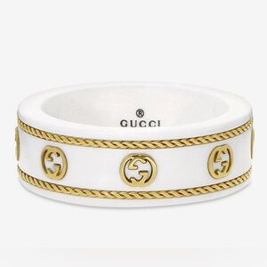 Gucci Icon 18K Yellow Gold Band Ring MSRP $920 Your price $476 eur. Size 18